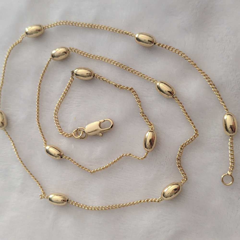 Sophisticated Necklace Chain 18K Gold Filled 4MM Oval Ball Chain 18"